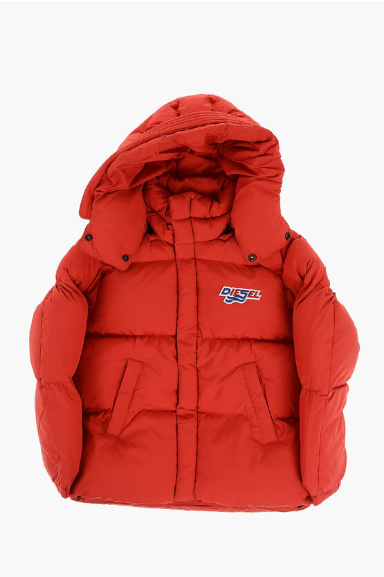 Diesel Red Tag Padded Jrolf Jacket With Removable Hood