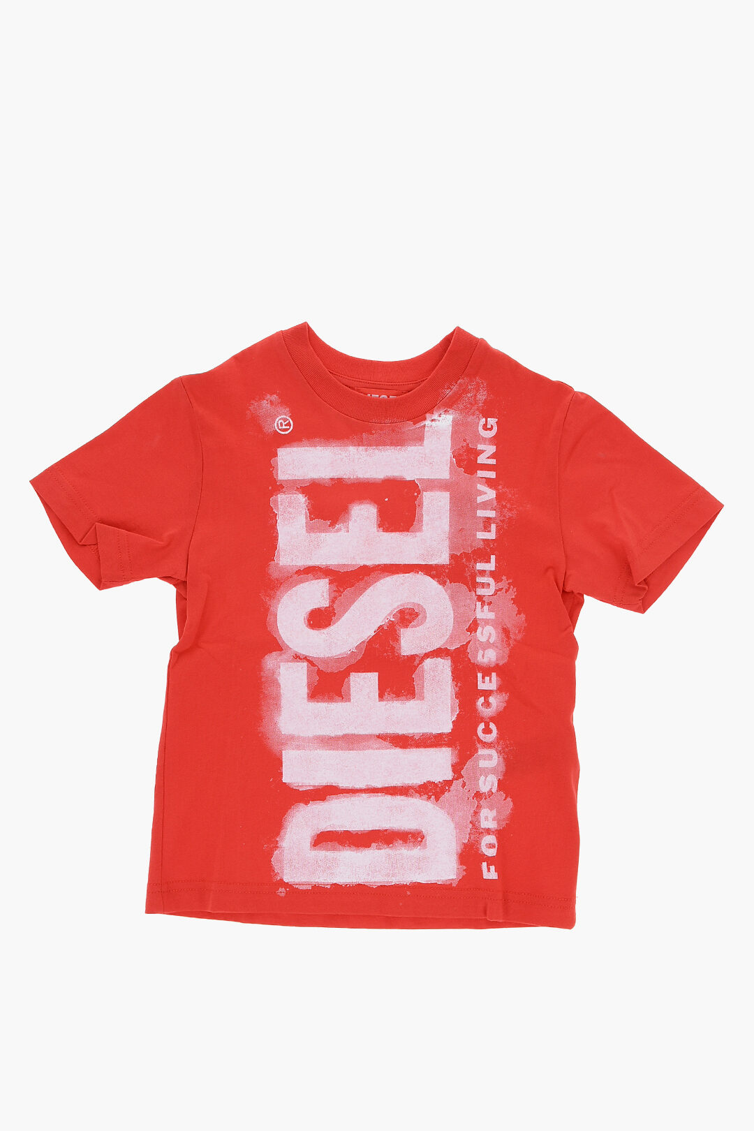 Diesel Kids RED TAG Solid Color Crew neck T Shirt with Maxi Logo boys Glamood Outlet