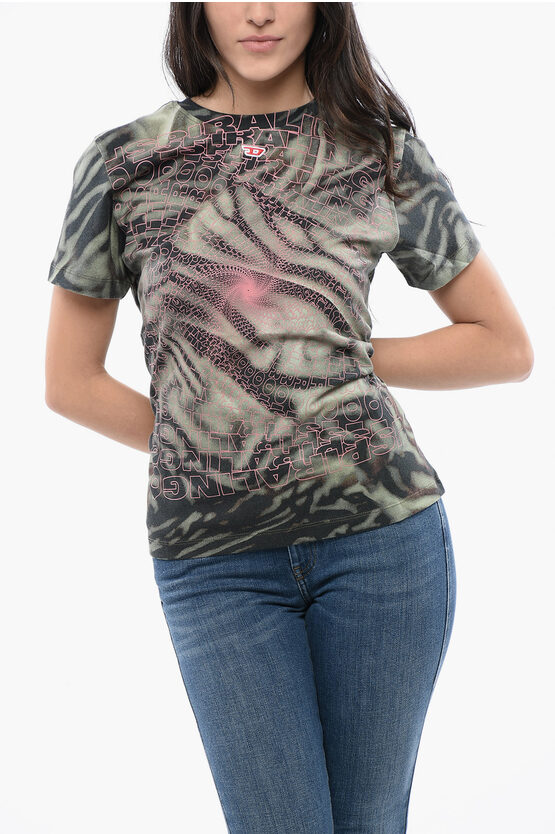 Diesel Red Tag Tie Dye Effect T-regs-n6 Crew-neck T-shirt