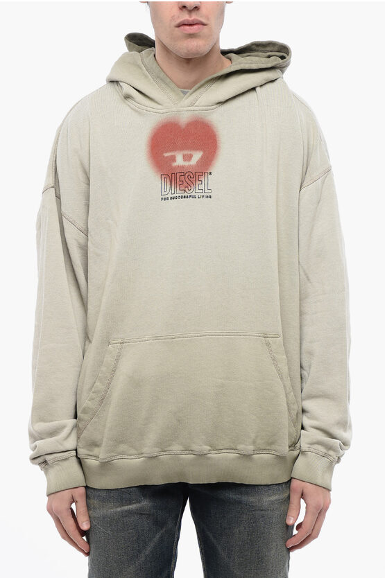 Diesel Red Tag Unisex Cotton S-boxt-hood-n10 Hoodie With Gradient P