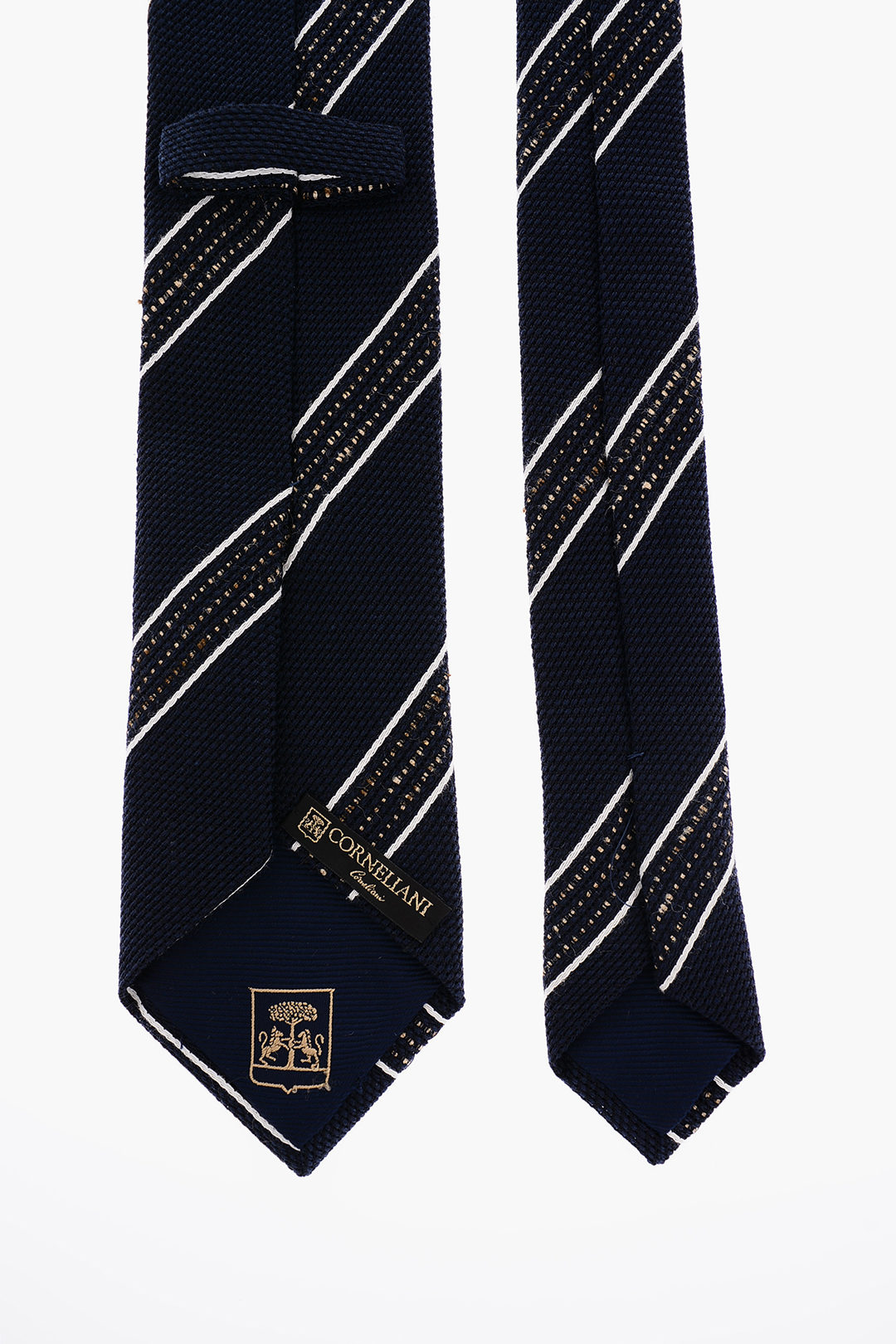 Corneliani Regimental Striped Cotton and Silk Tie men - Glamood Outlet