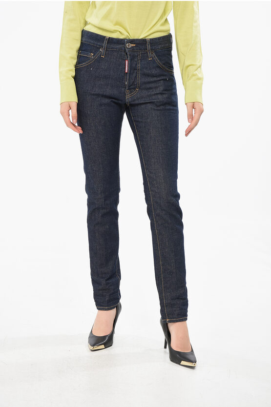 Dsquared2 Regular Fit Cool Gun Jeans With Visible Stitching 16cm Grösse 42 In Blue