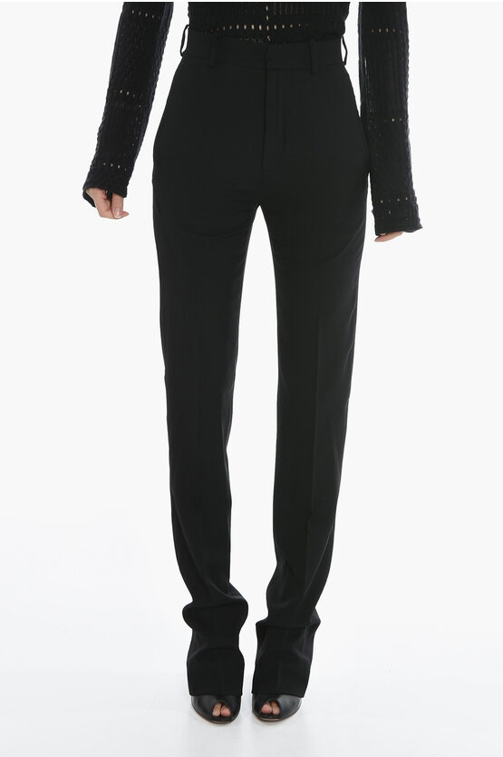 Shop Ann Demeulemeester Regular Fit Laurence Pants With Belt Loops And Flap Pocket