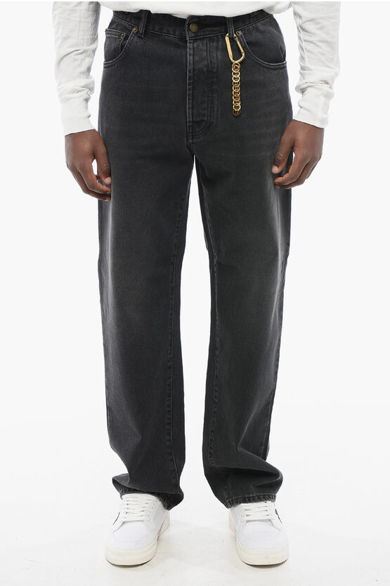 Darkpark Regular Fit Mark Stone Washed Denims With Chain 23cm