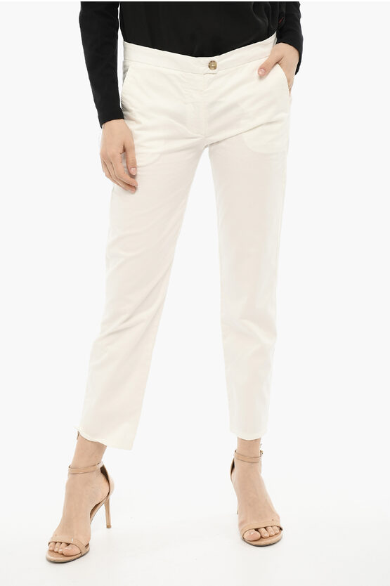 Woolrich Regular Fit Pants With Split Ankle In White