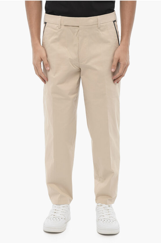 Neil Barrett Regular Fit Slim Fit Pants With Belt Loops In Gold