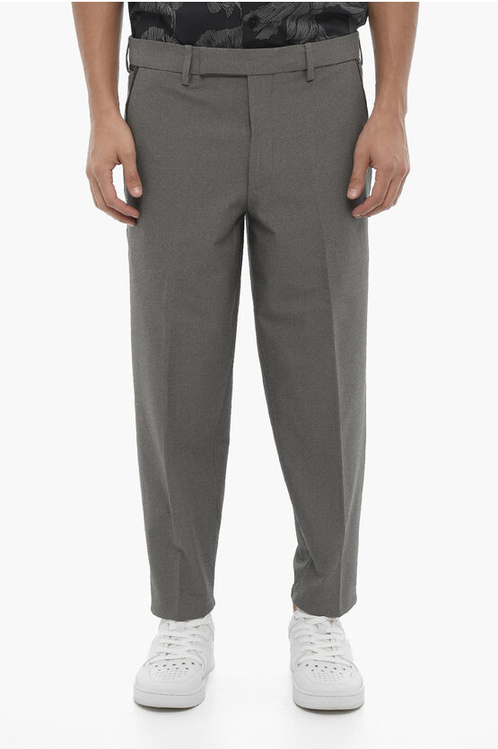 Neil Barrett Regular Fit Slim Fit Pants With Belt Loops In Gray