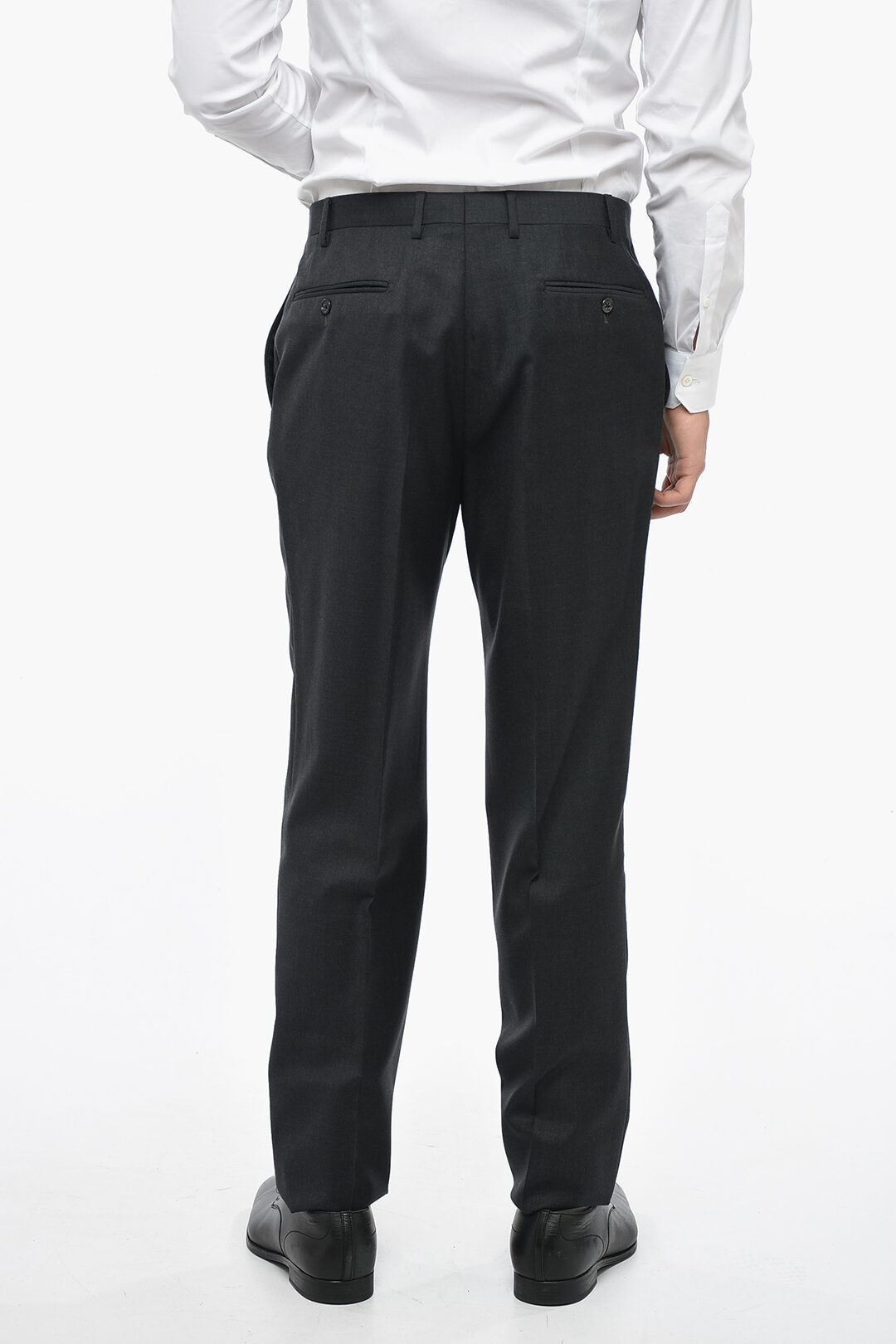 0040~District Check Regular Fit Virgin Wool Pants main image 0