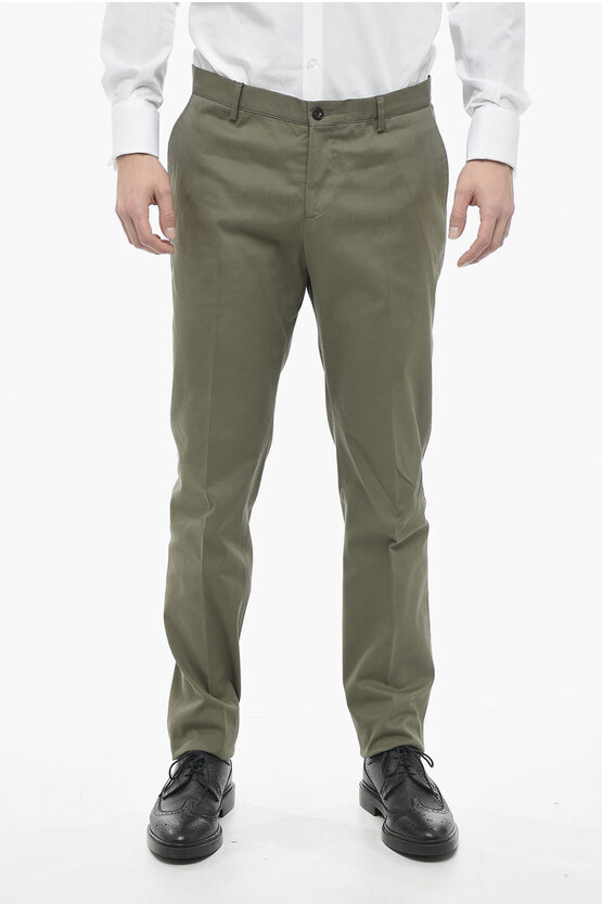 Etro Regular Fit Welt Pockets Trousers In Green