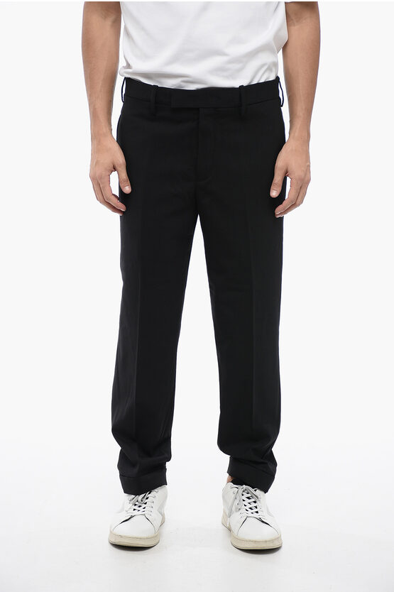 Neil Barrett Regular Rise Metal Hem Wool Blend Pants