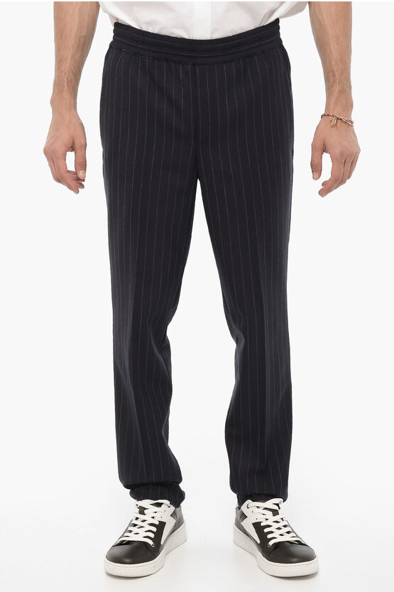 Shop Neil Barrett Regular Waist Pinstriped Skinny Fit Pants