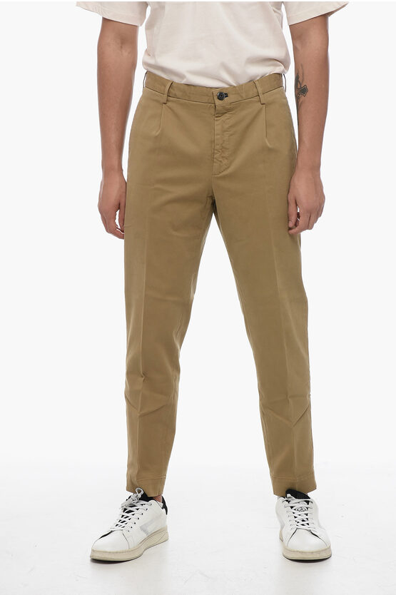 Shop Incotex Regular Waist Solid Color Chinos Pants