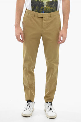PT01 Beige Stretch Cotton Superslim Pants in Brown for Men