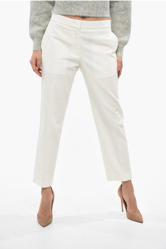 Jil Sander Regular Waiste Straight Fit Trousers In White
