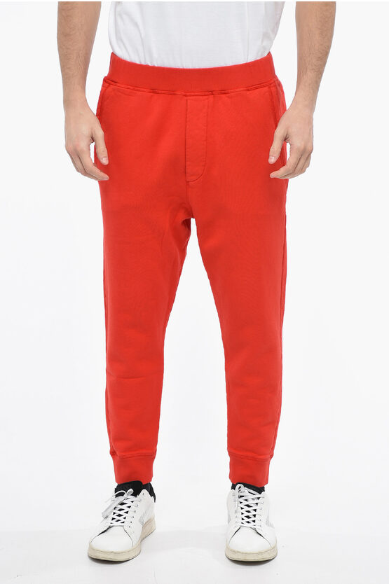 Dsquared2 Relax Dean Joggers With Logo Print In Red