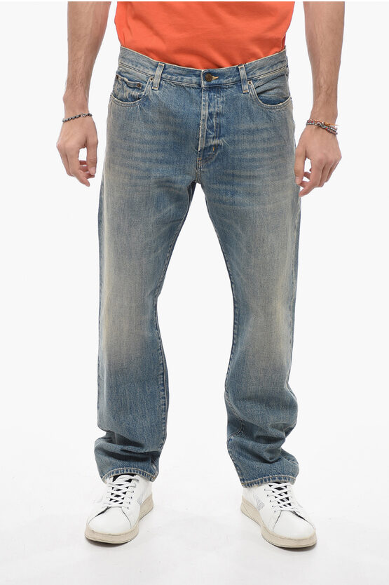 Shop Saint Laurent Relaxed-fit Denims With Stonewash Effect