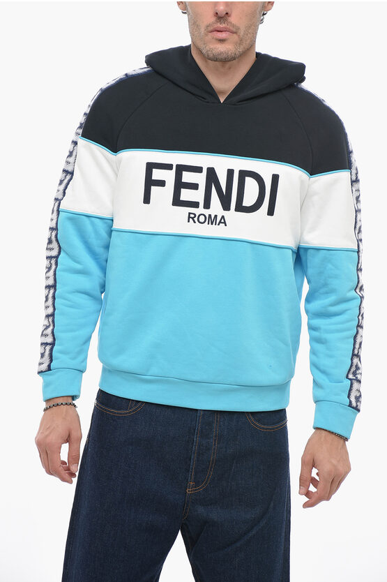 Fendi Relaxed-fit Hoodie Sweatshirt With Ff Pattern In Multi