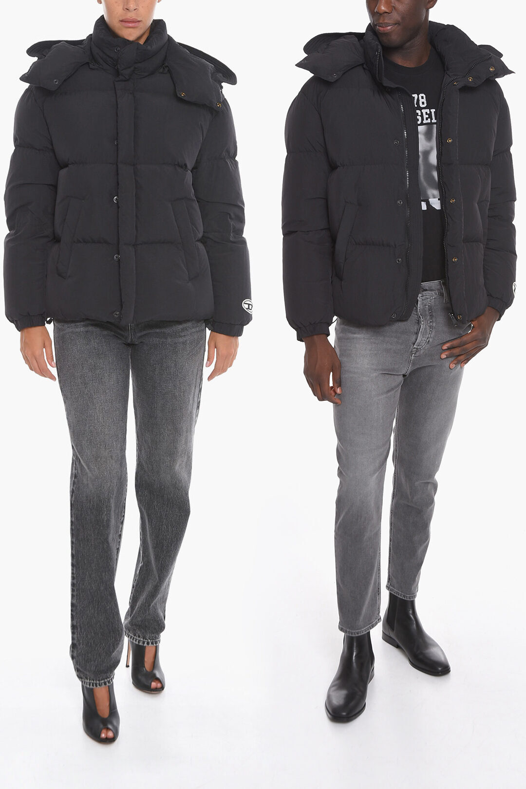 Diesel Removable Hood W-ROLF-NW Padded UNISEX Jacket unisex men women ...