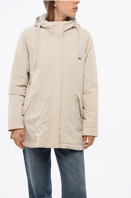 Herno Resort Quilted Jacket With Hidden Closure In Neutral