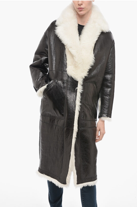 Shop Woolrich Reversible Dabema Shearling Coat