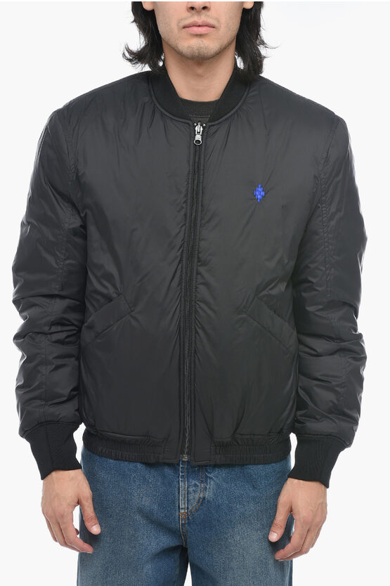 Shop Marcelo Burlon County Of Milan Reversible Design Cross Padded Bomber Jacket