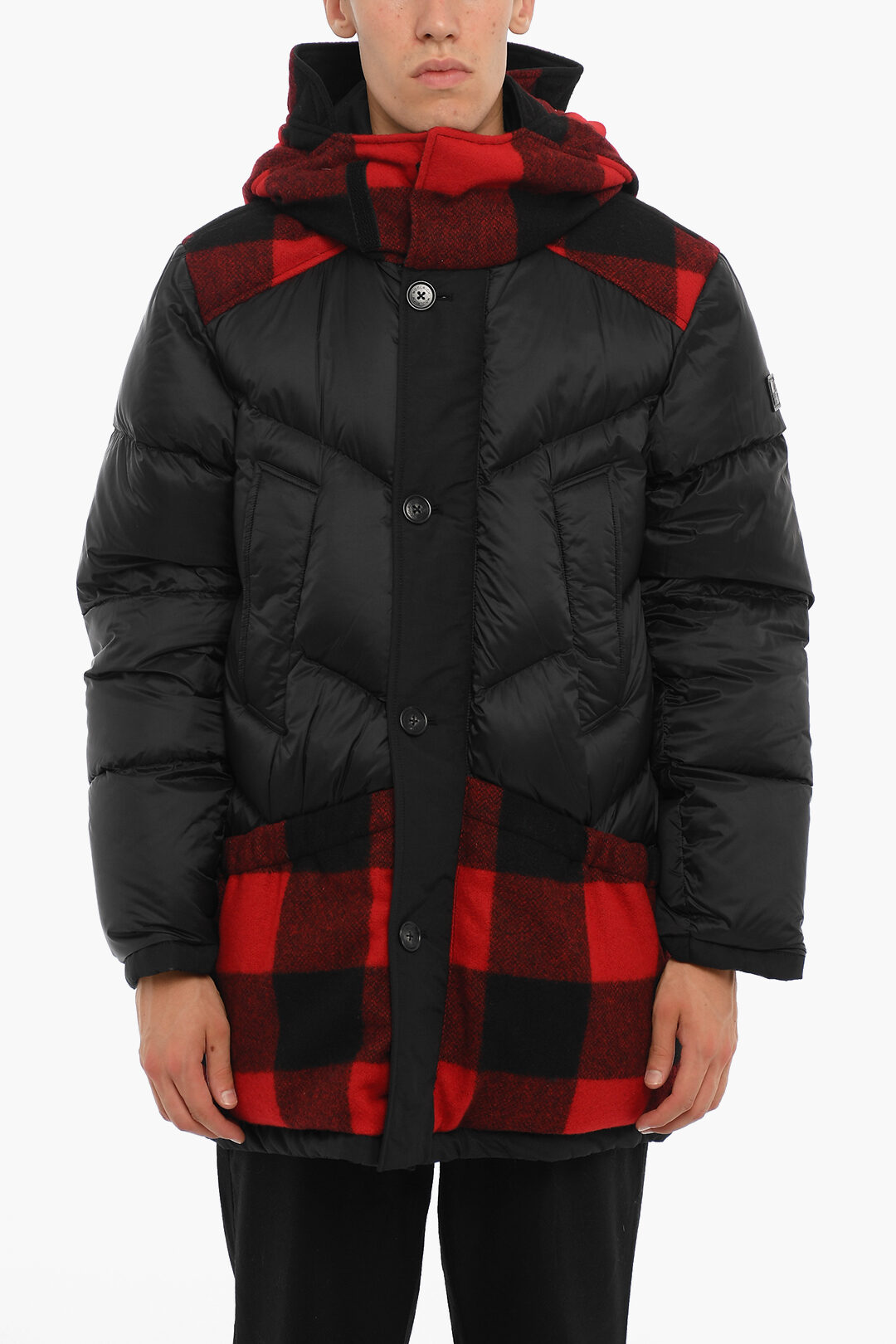 Reversible Down Jacket with Wool anche Buffalo Check Details