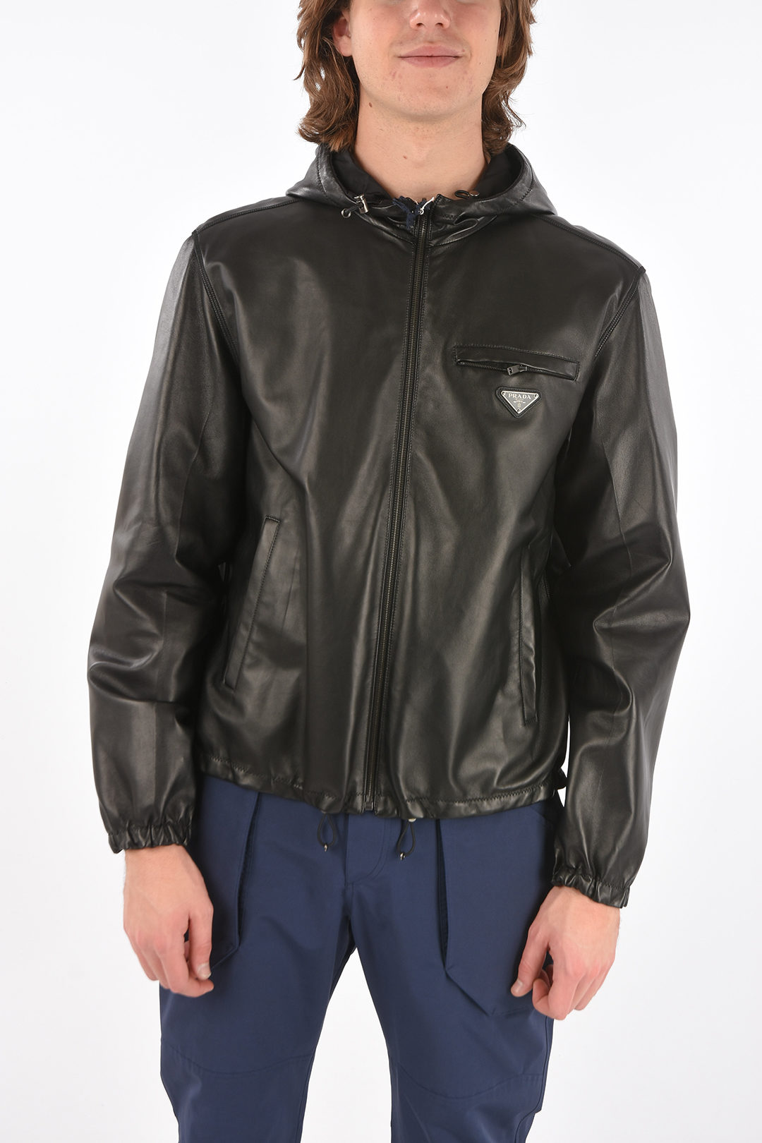 Prada Reversible Leather Jacket with Hood men - Glamood Outlet