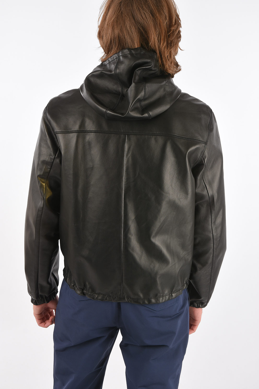 Prada Reversible Leather Jacket with Hood men - Glamood Outlet