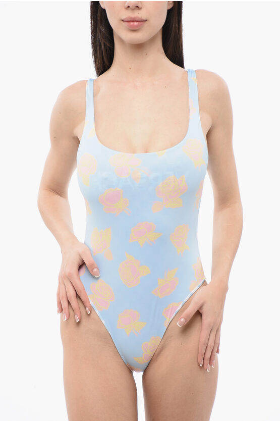 Versace Checkerboard-print Reversible Swimsuit - Women's - Elastane/polyester