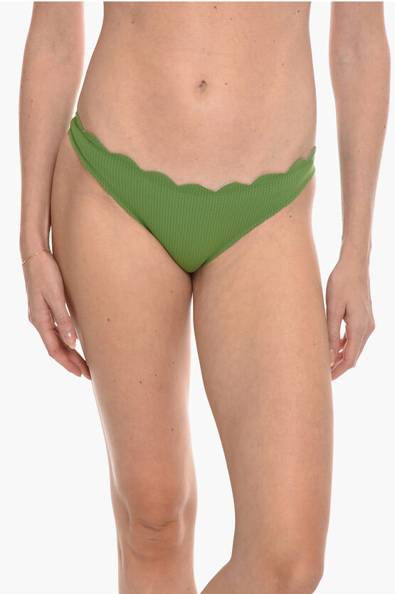 Marysia Reversible Santa Barbara Bikini Bottom With Scalloped Hem In Green