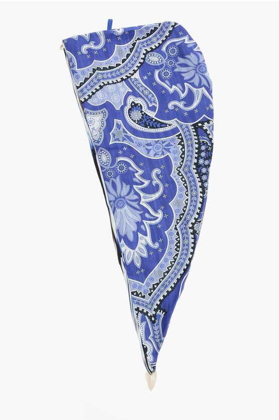 Mhudi Reversible Silk Florentine Turban In Blue