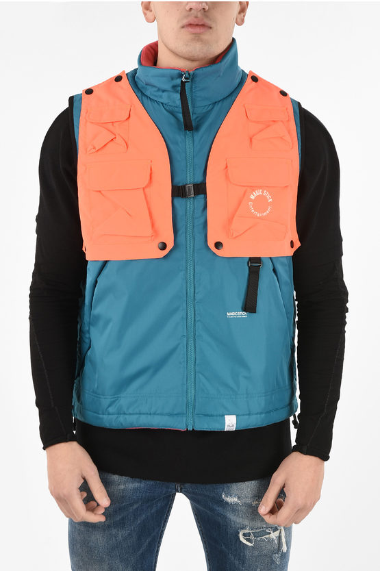 Sleeveless Utility Coat Mens Magic Stick Reversible Sleeveless