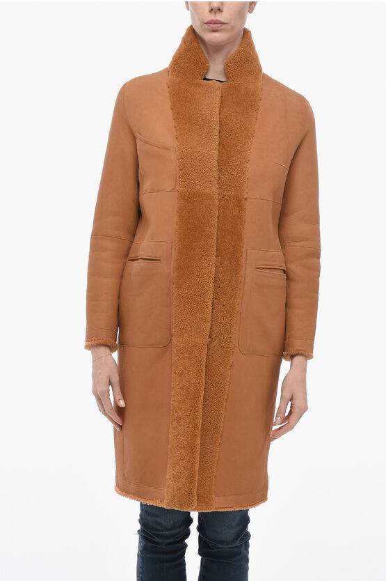 Shop Woolrich Reversible Tulsa Shearling Coat