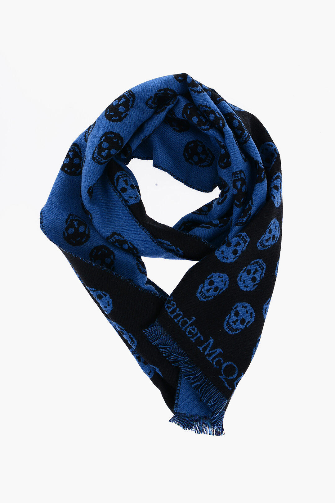 Alexander McQueen Reversible Wool UPSIDE DOWN Scarf men Glamood Outlet