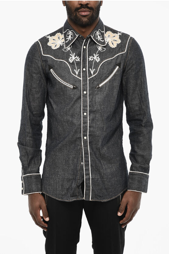 Dsquared2 Rhinestone Denim Shirt