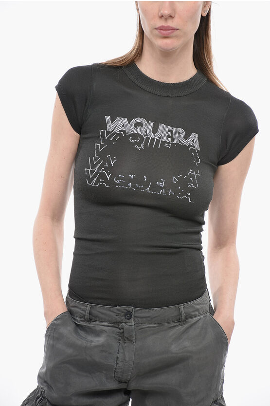 Shop Vaquera Rhinestone Maxi T-shirt