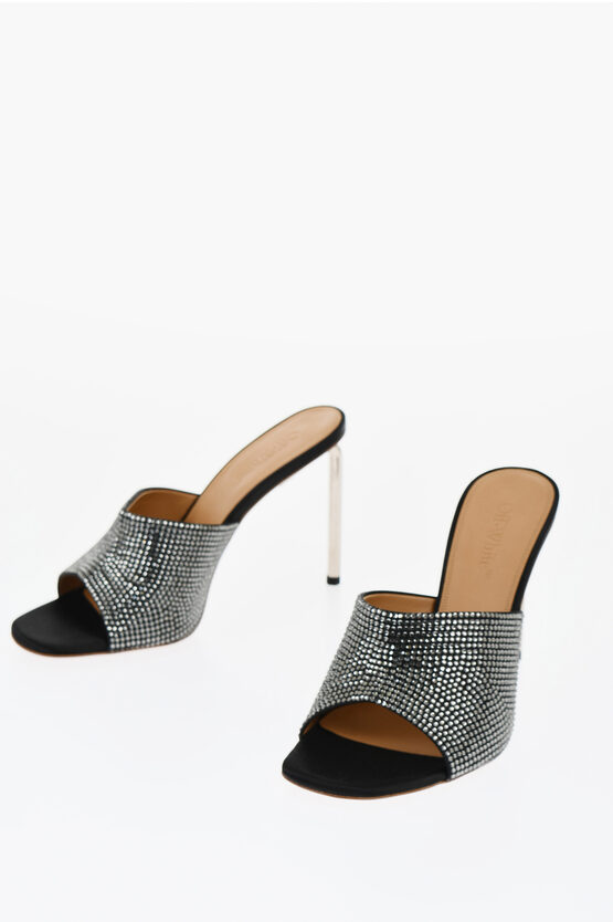 Off-white Rhinestoned Allen Open-toe Mules 10 Cm