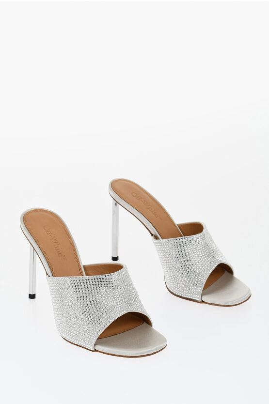 Off-white Allen 100mm Crystal-embellished Satin Mules