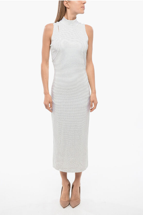 Balmain Rhinestoned Layered Mini Dress In White