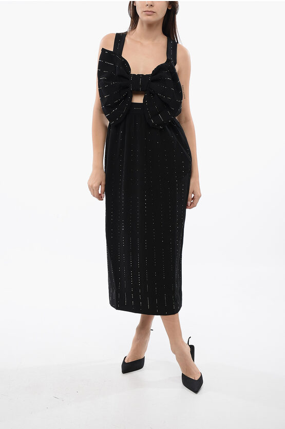Viktor & Rolf Rhinestoned Midi Dress With Maxi Bow