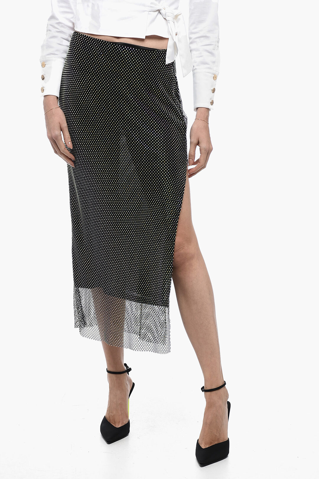 High Waist Slit Back Lined Pencil Skirt