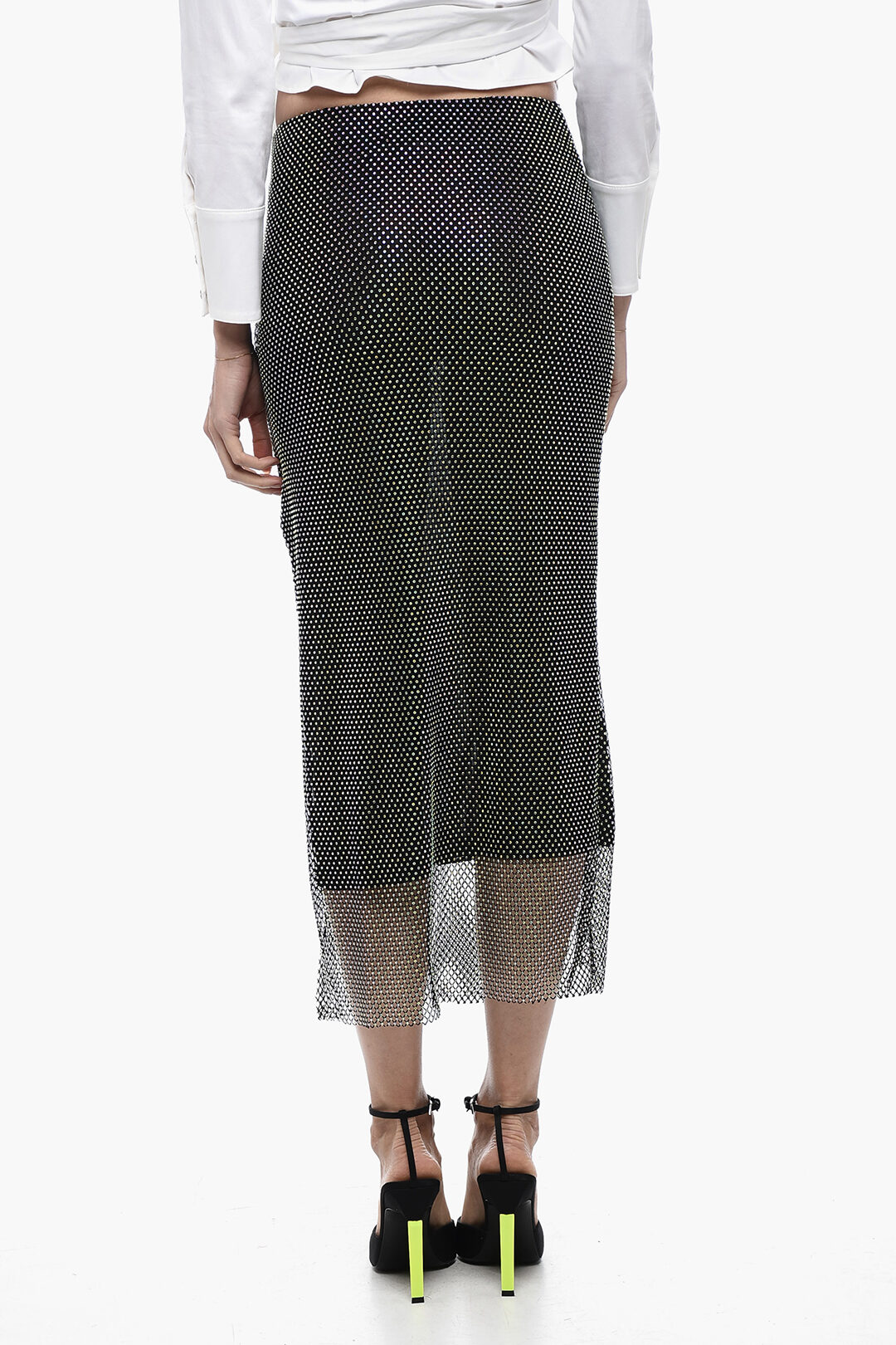 High Waist Slit Back Lined Pencil Skirt