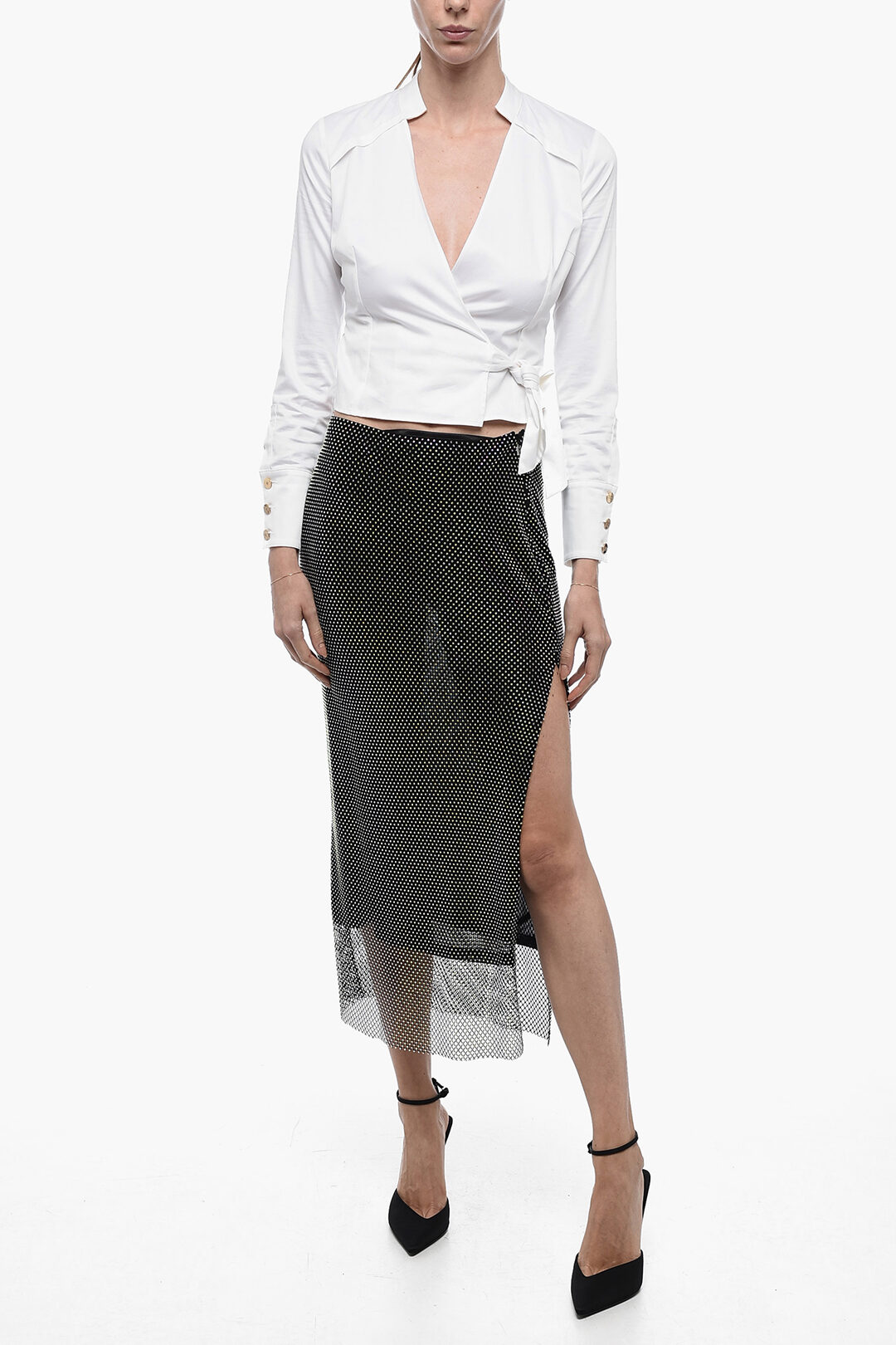 High Waist Slit Back Lined Pencil Skirt