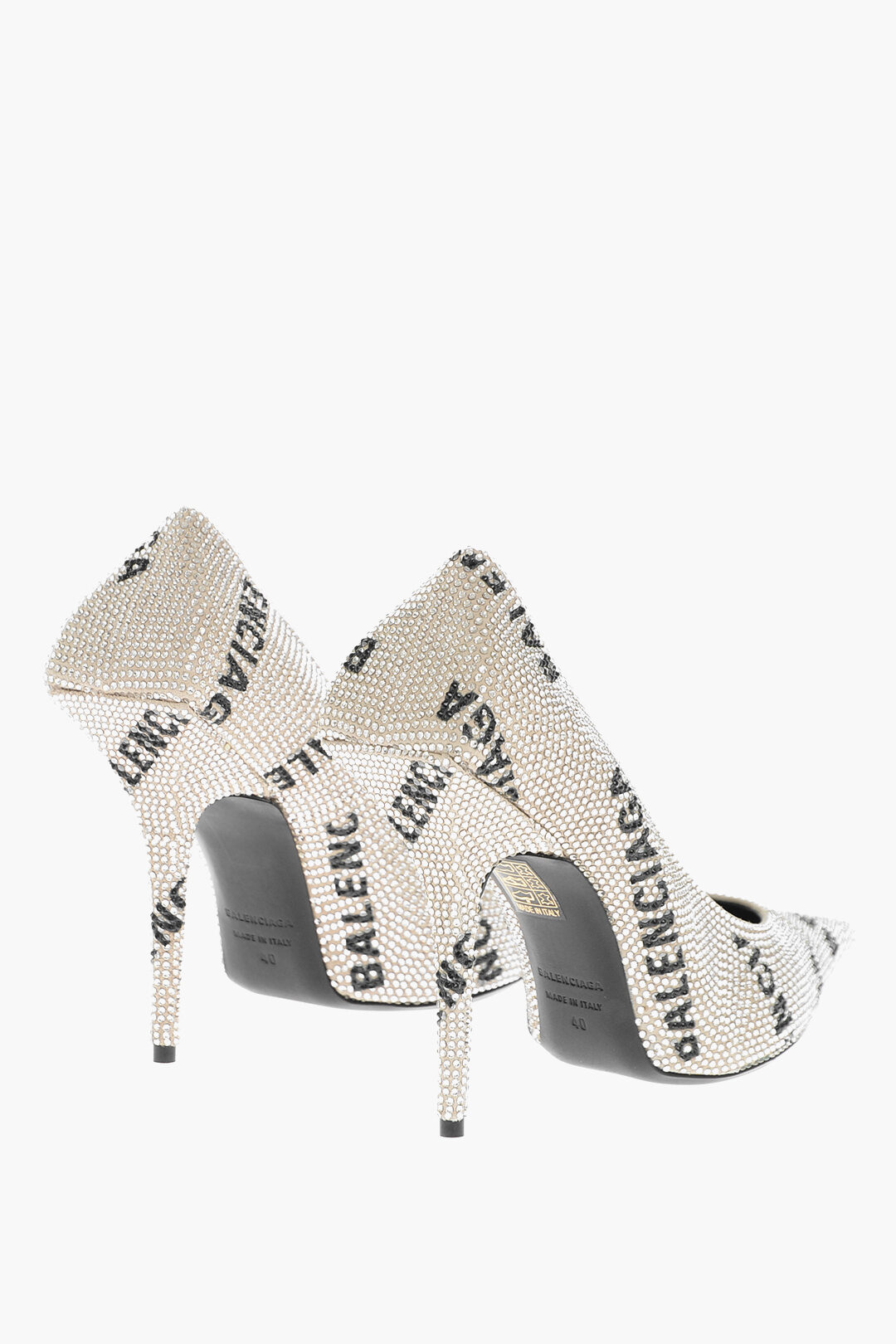 Balenciaga Rhinestoned Pumps with All-Over Logo 11cm women
