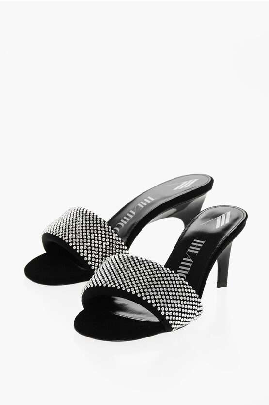 Attico Rhinestoned Rem Mules 6cm In Black