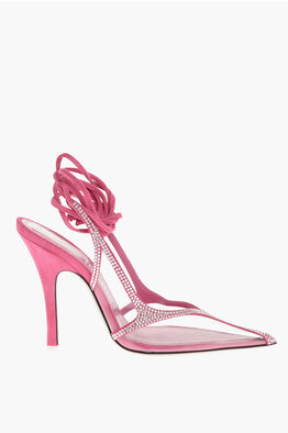 The Attico♦Venus Chrome スエード＆PVCパンプス 105mm Venus Chrome PVC and suede pumps in silver - The Attico