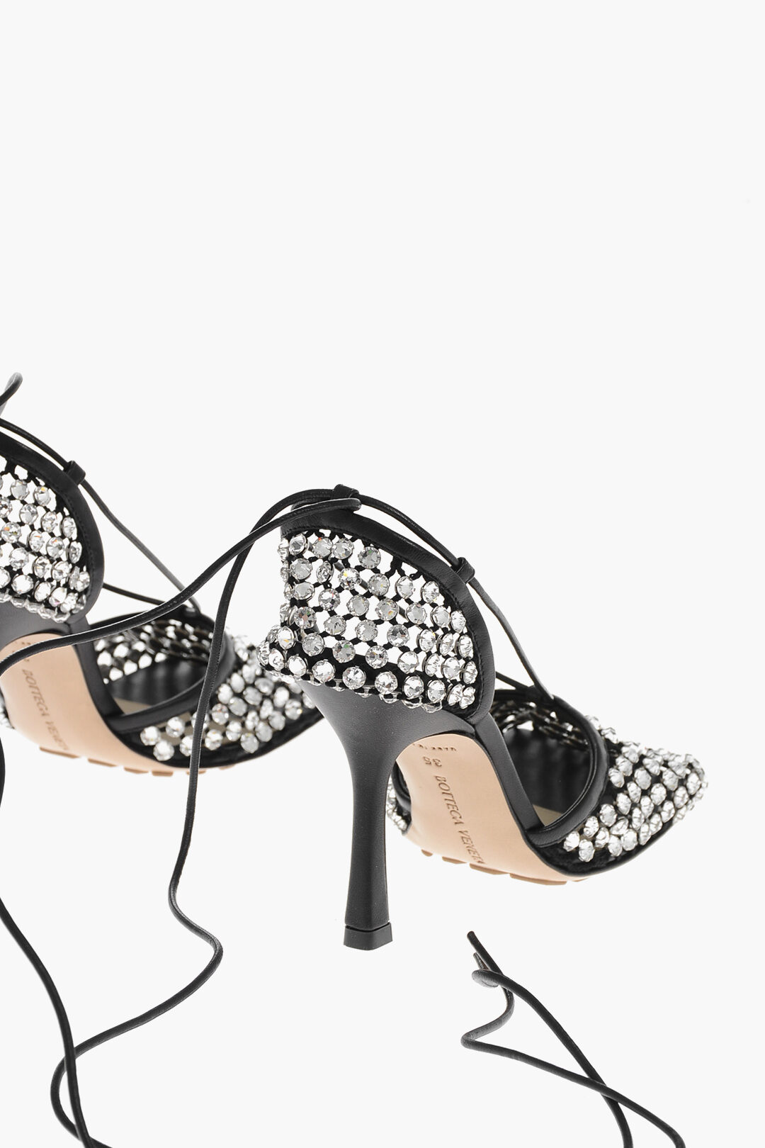 Bottega Veneta Rhinestoned WEB SPARKLE Mesh Pumps 10cm women