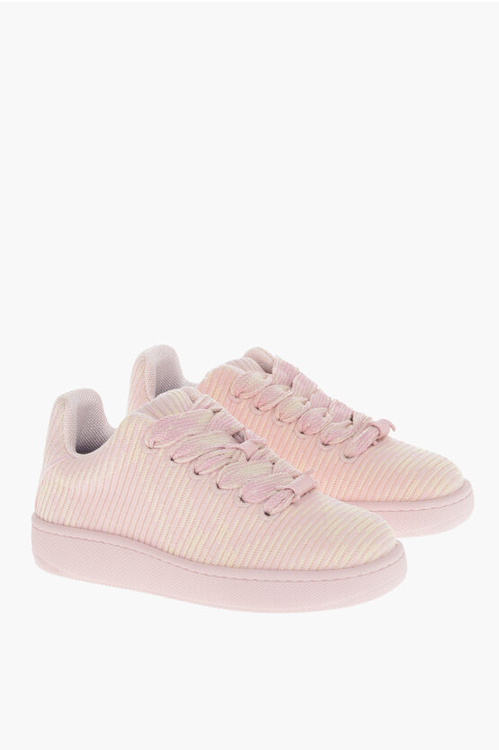 Burberry Embroidered Fabric Box Sneakers For Women