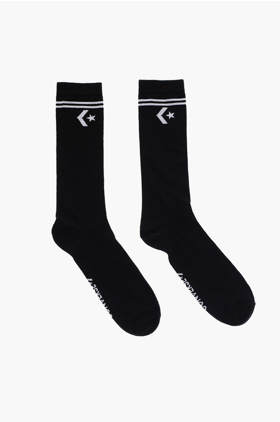 Converse Ribbed 2 Pairs Of Socks Set In Black