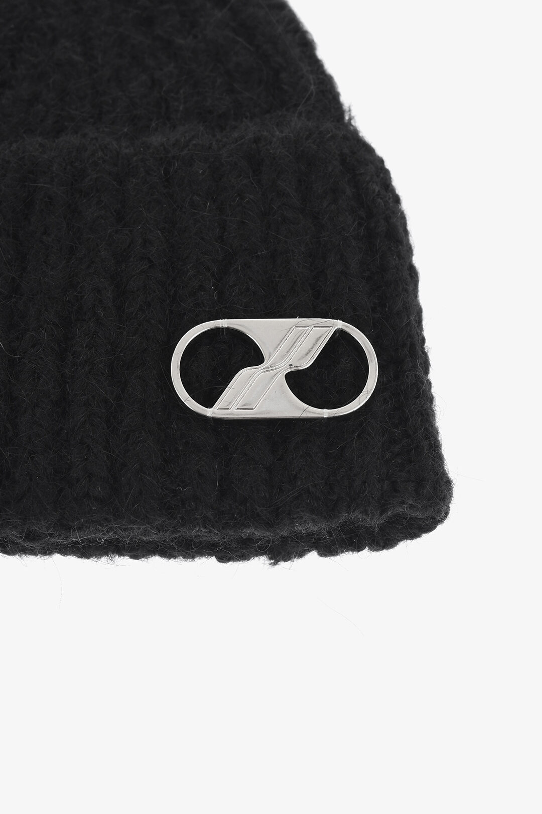 We11done Ribbed Beanie With Silver Effect Detail men Glamood Outlet